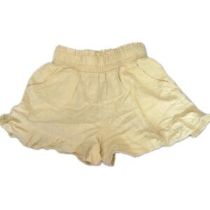 vanilla star yellow ruffle hem shorts